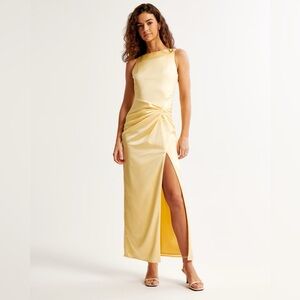 Abercrombie and Fitch yellow satin dresss